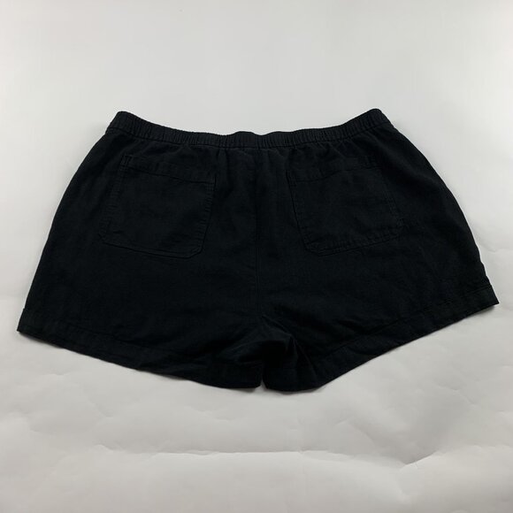 Old Navy Black Linen Blend High Rise Pull On Shorts XL - Picture 6 of 6